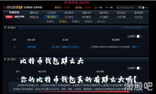 比特币钱包那么大

你的比特币钱包真的有那么大吗？